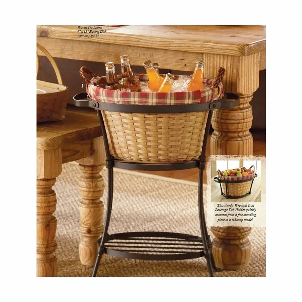 Longaberger Khaki Floral‎ BEVERAGE TUB Basket Liner Only NEW 23620278
